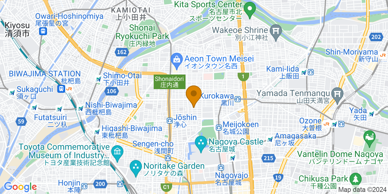 アオキ上名古屋地図